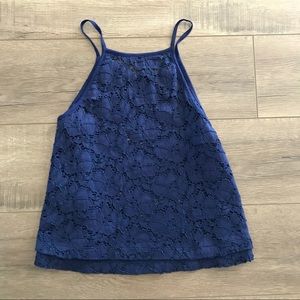 Express Crotchet-like Blue Tank